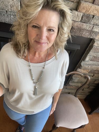 Customer photo review of Natural Vibe Modal Round Neck Top (Silver)