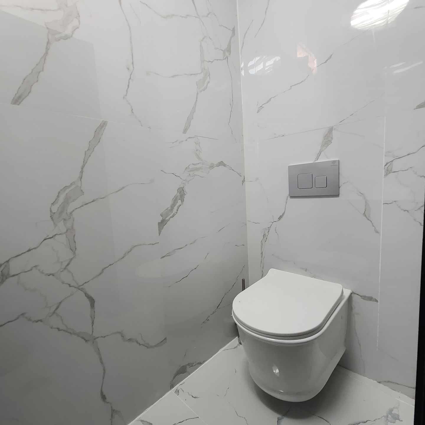 Customer photo review of White Carrara Marble Wall Panel 96" X 48"