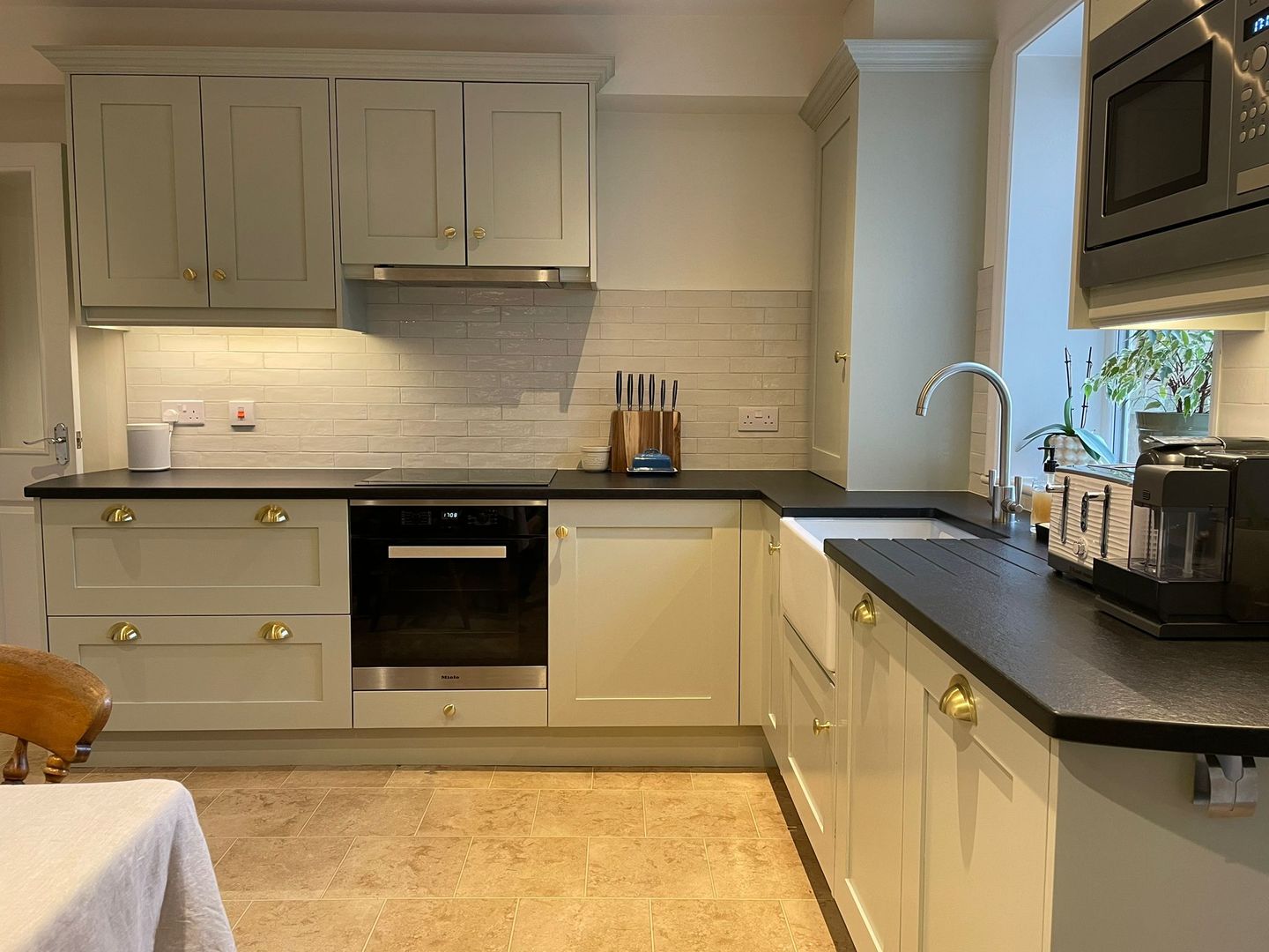 Customer photo review of Monmouth Brushed Satin Brass Cupboard Handles