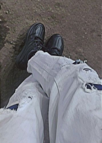 Customer photo review of TRIPPIN Black Men's High Top sneaker