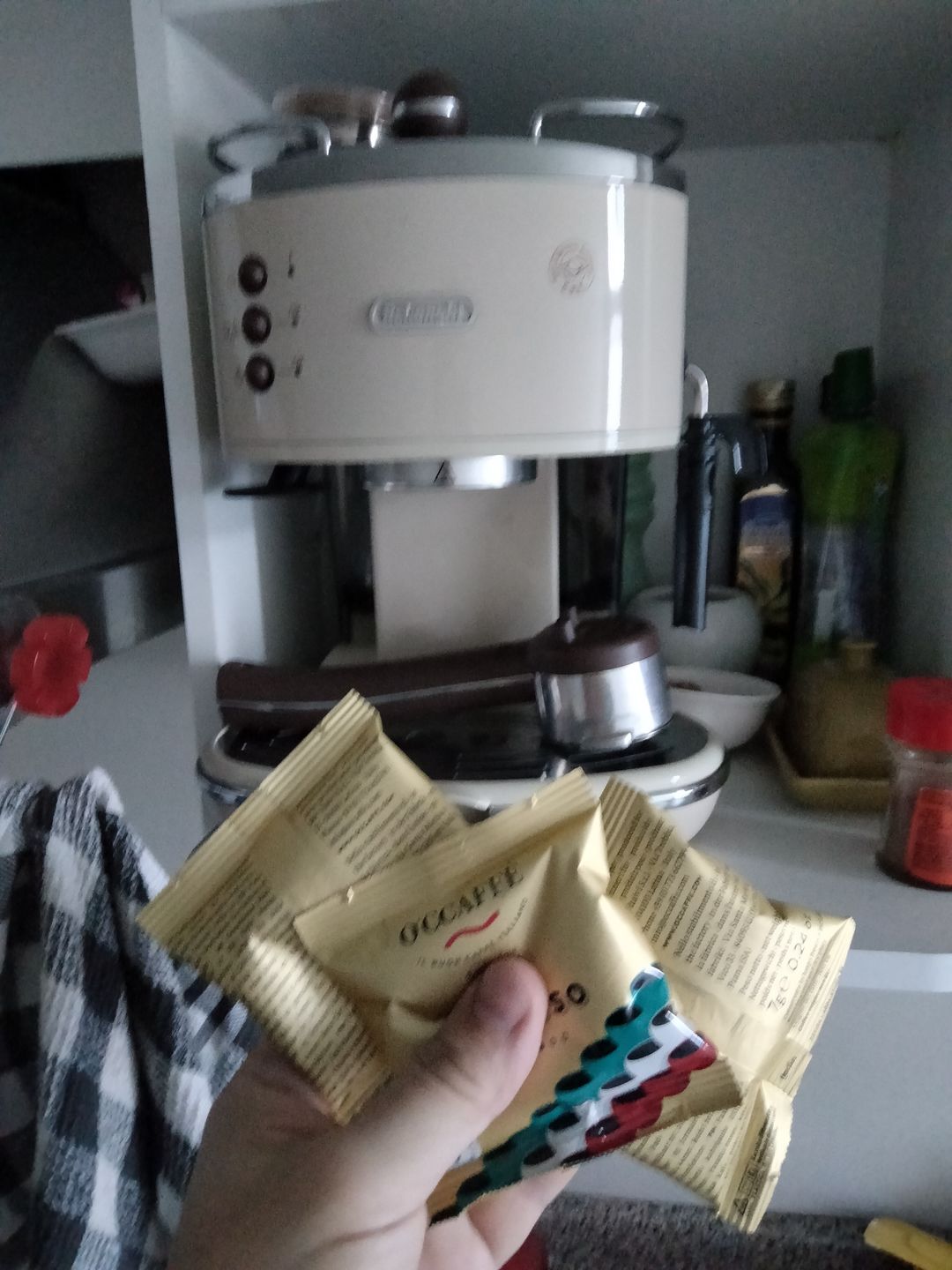 Customer photo review of Caja Occaffe 150 Cialde Pods Cremoso Tipo Ese