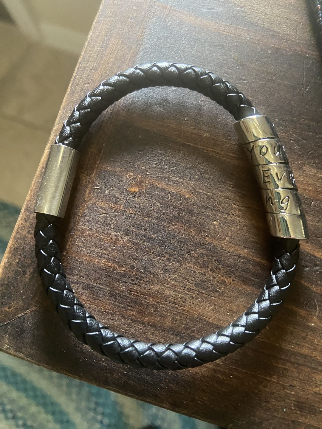Customer photo review of To My Son - When You Wear This Bracelet - Vegan Leather Bracelet