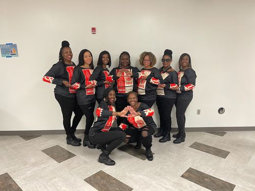 Customer photo review of Sorority Sweatshirt - Delta Sigma Theta Black Style Off Shoulder