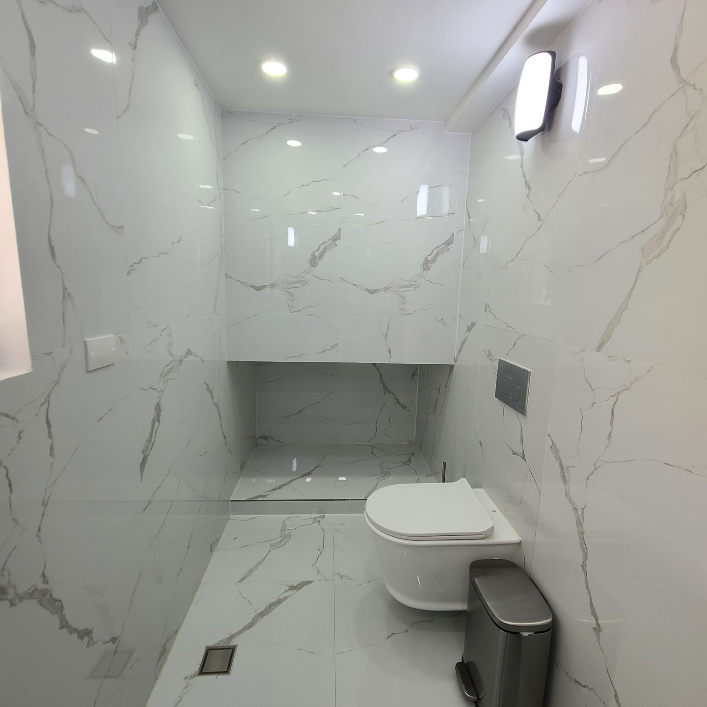 Customer photo review of White Carrara Marble Wall Panel 96" X 48"
