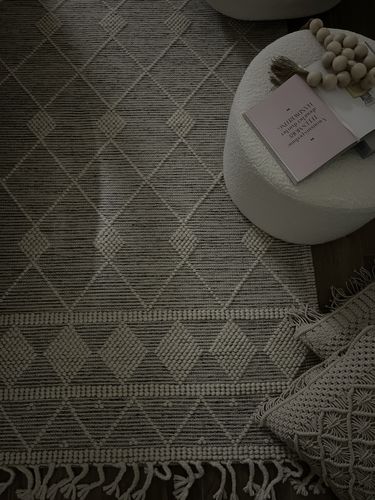 Customer photo review of Natural Shades & White Woven Rug  (2 Sizes Available)