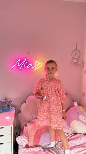 Customer photo review of Custom Neon Signs for Kids Rooms