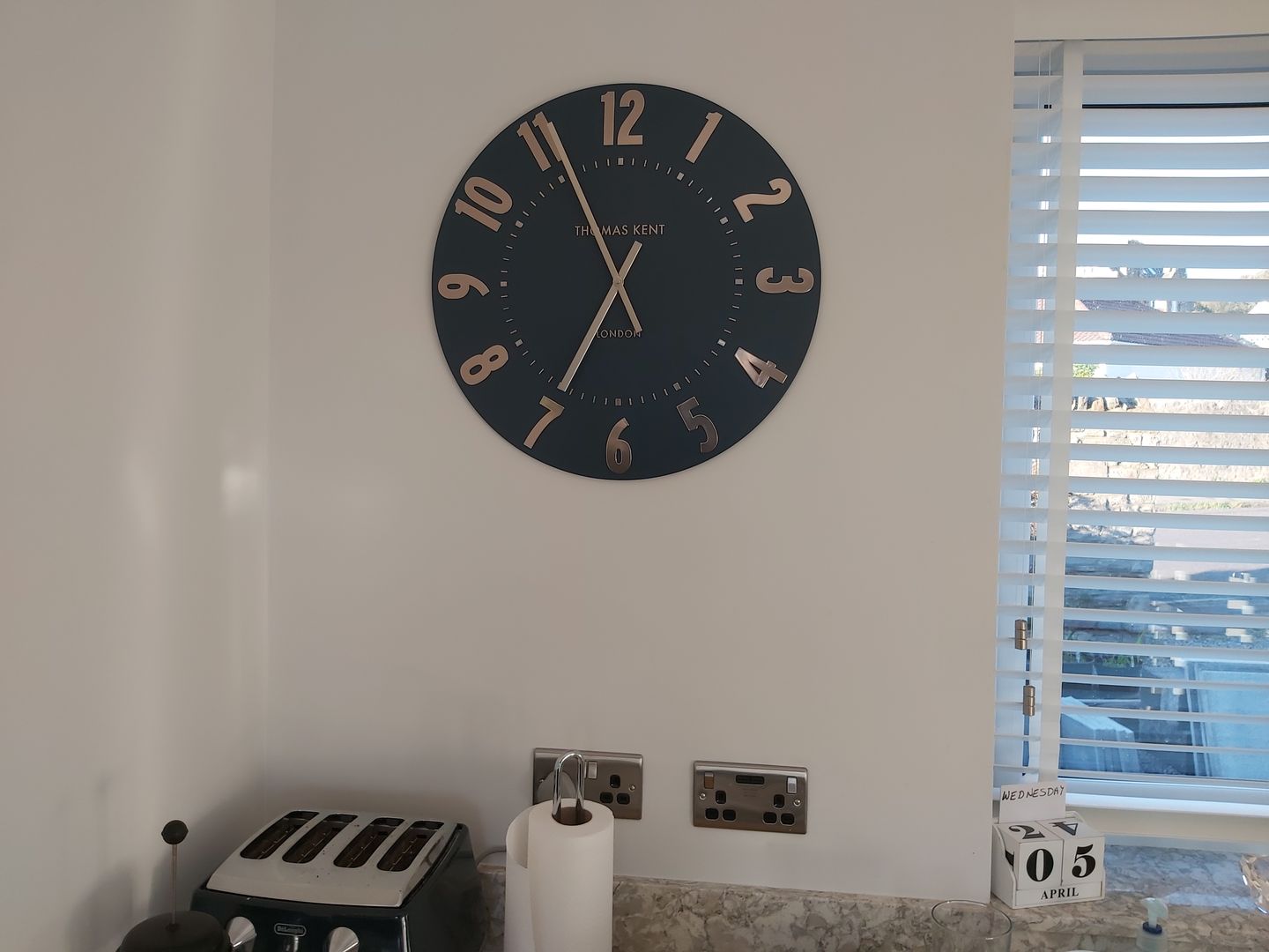 Customer photo review of Thomas Kent London. Mulberry Wall Clock 20" (51cm) Midnight Blue