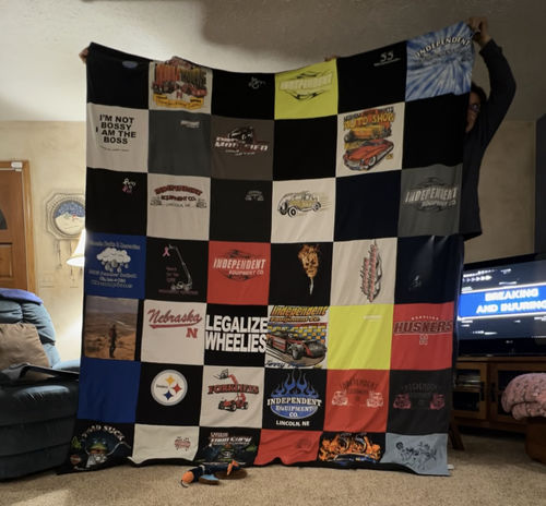 T-shirt quilt featuring nebraska huskers by Lynette from NE