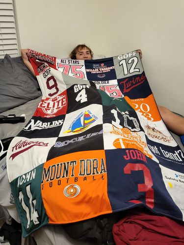 T-shirt quilt featuring mount dora football by Barbara from FL