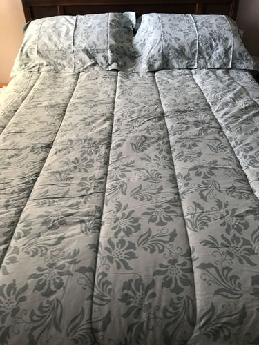 Customer photo review of Floral Dusty Blue 5-Piece Comforter Set (Queen / King Size)