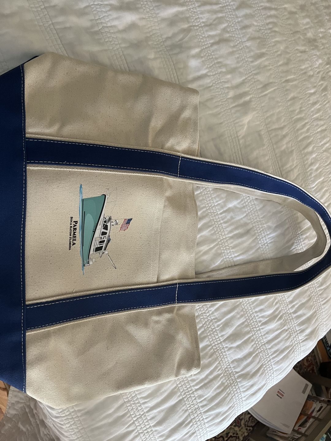 Customer photo review of Custom Boat Tote Bags