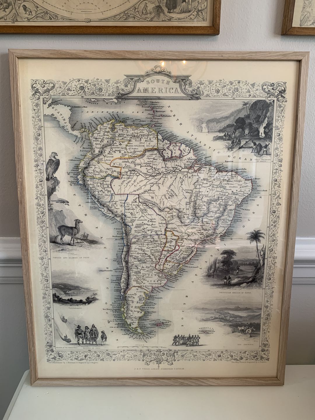 Customer photo review of Old Map of South America, 1851 by Tallis & Rapkin - Portuguese Colonialism, Gold Washing, Amazon, Brazil, Colombia