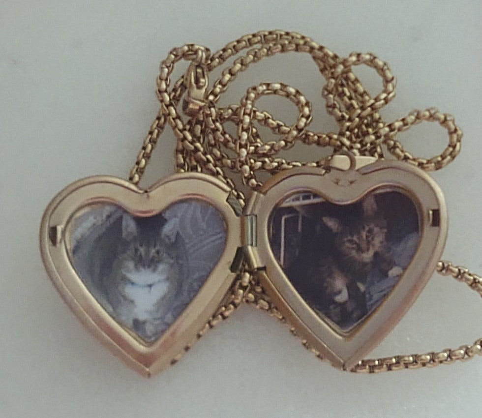 Customer photo review of Personalized Heart Locket Necklace That Holds Pictures Memory Photo Lockets Custom Photo Name Dasiy Heart Necklace