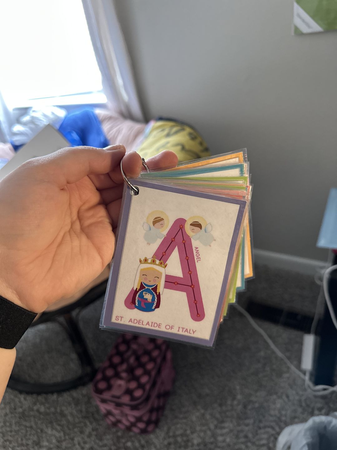 Customer photo review of Saints and Symbols Alphabet Cards - Digital Download