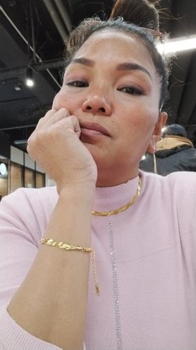 Customer photo review of Lucia Herringbone Necklace