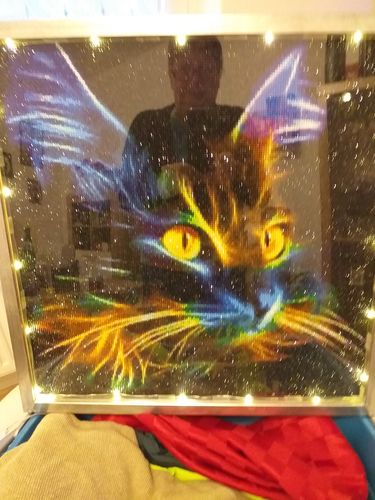 Customer photo review of 5D Diamond Painting abstrakt Katze