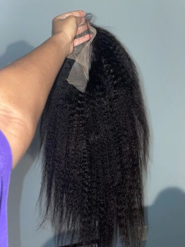 Customer photo review of 4C Edges | Luvwin Undetectable Kinky Straight Kinky Edges 13x6 Lace Glueless Wig | Afro Inspired
