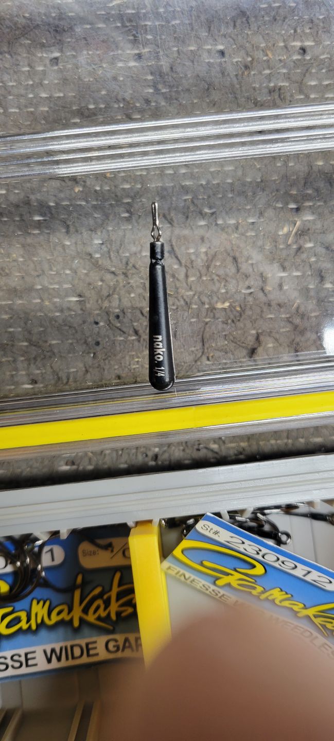 Customer photo review of 97% Density Tungsten Skinny Drop Shot Weights | Bulk Pack | Cylinder Drop Shot Weights