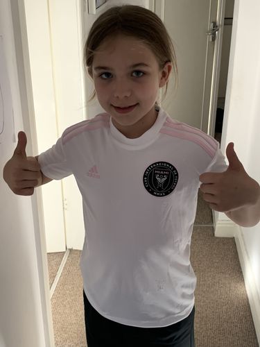 Customer photo review of Kids Mystery Football Shirt