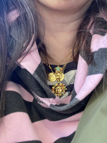 Customer photo review of Starstruck Opal Gold Necklace