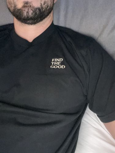 Customer photo review of 3 Simple Words Embroidered Tee - Black