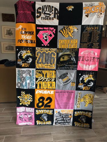 T-shirt quilt featuring snyder tigers by Jim from TX