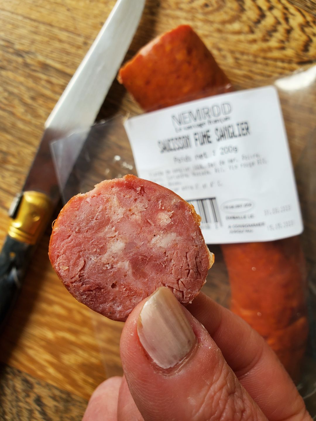 Customer photo review of Saucisson Fumé de Sanglier sauvage - 200g