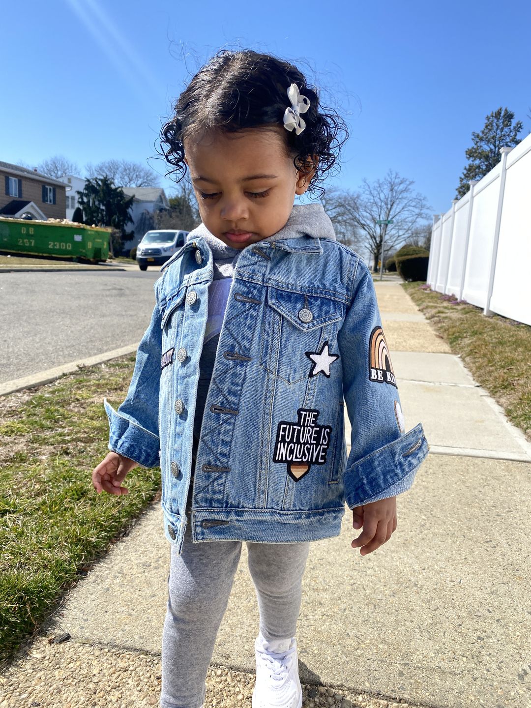 Customer photo review of Kids Classic Oversized Denim Jacket