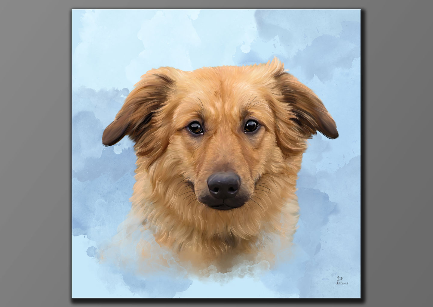 Customer photo review of Handgemaltes Haustierportrait auf Premium Leinwand im Realistischen Stil