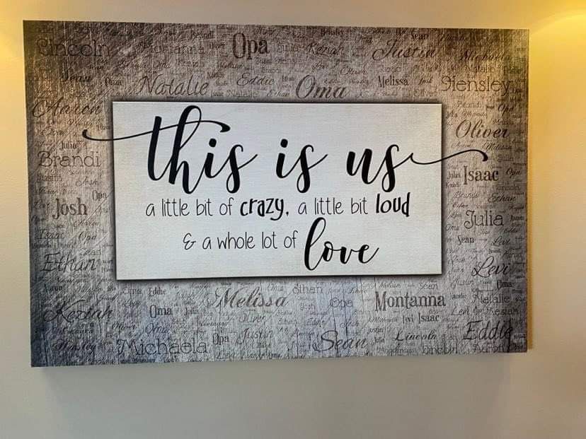 Customer photo review of Personalized "This Is Us" With Names on Background Premium Canvas