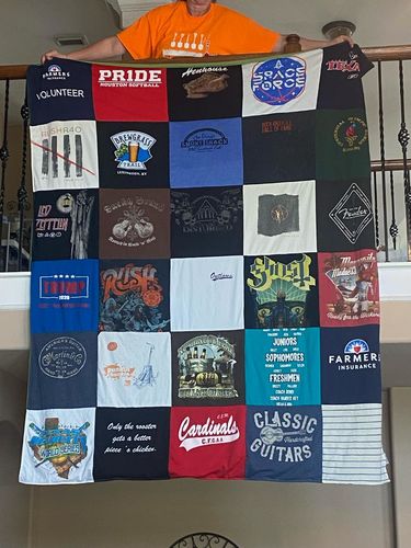 T-shirt quilt featuring unknown sports team by Diana from TX
