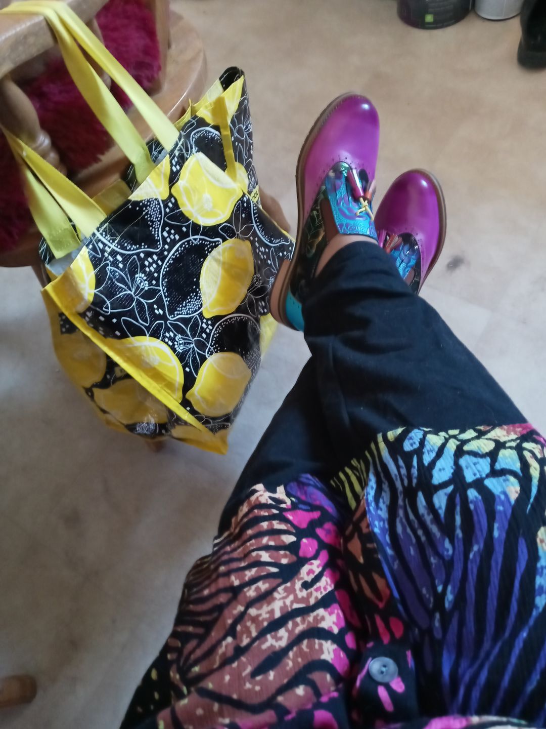Customer photo review of Bohemian Painted  Brogue Genuine Leather Shoes