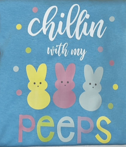 Customer photo review of Chillin With My Peeps Easter DTF Heat Transfer, Easter Design