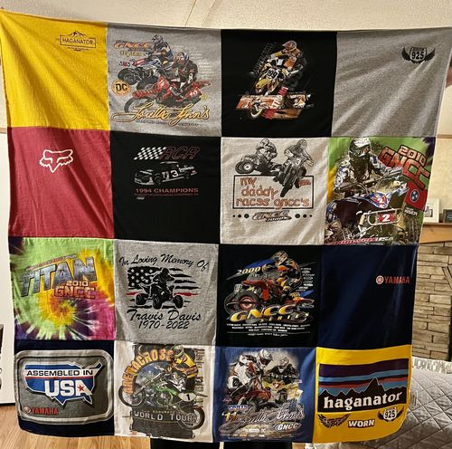 T-shirt quilt with motorsports, atv racing themes by Kesha from TN