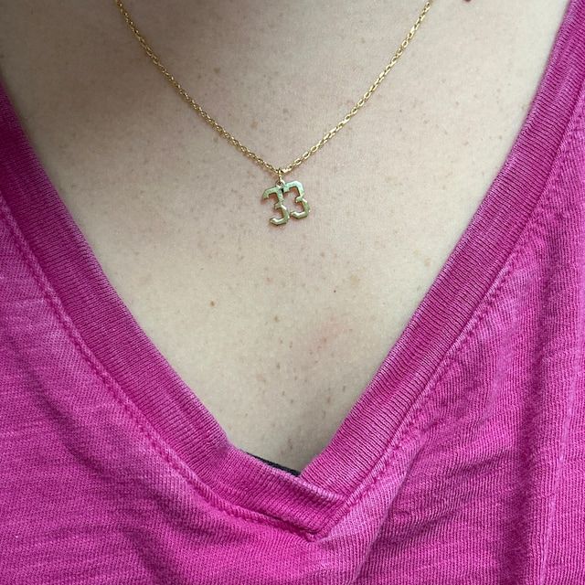 Customer photo review of Custom Number Necklace