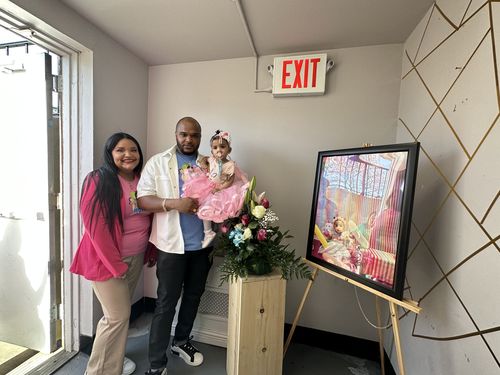 Customer photo review of Split Heart Photo Necklace