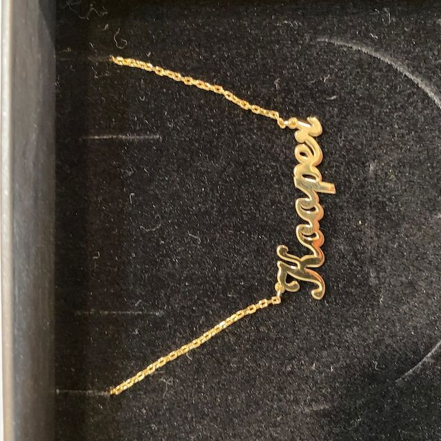 Customer photo review of Minimalist Name Necklace
