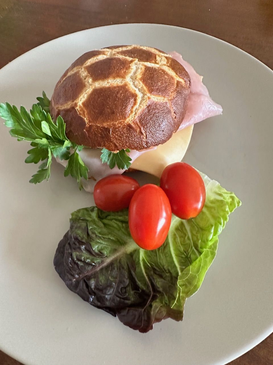 Customer photo review of Pretzel Sandwich Rolls (5 pack)