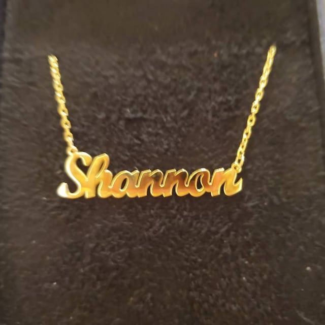 Customer photo review of Minimalist Name Necklace