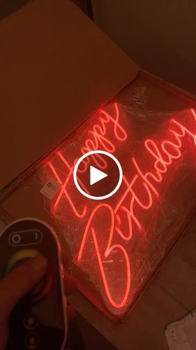 Customer video review of Happy Birthday LED Neon Sign