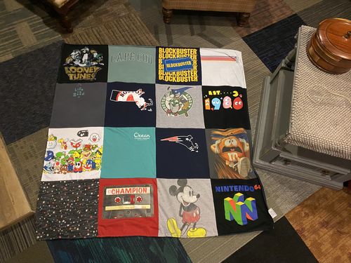 T-shirt quilt featuring new england patriots by Pamela from MA