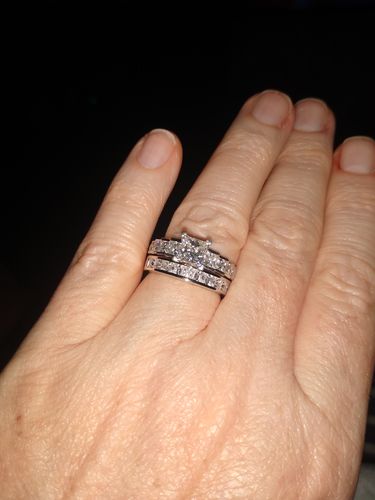 Customer photo review of Channel Princess CZ Eternity Ring in Sterling Silver