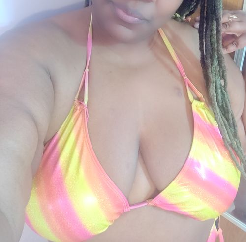 Customer photo review of Fruit Stripe Shimmer Triangle Top