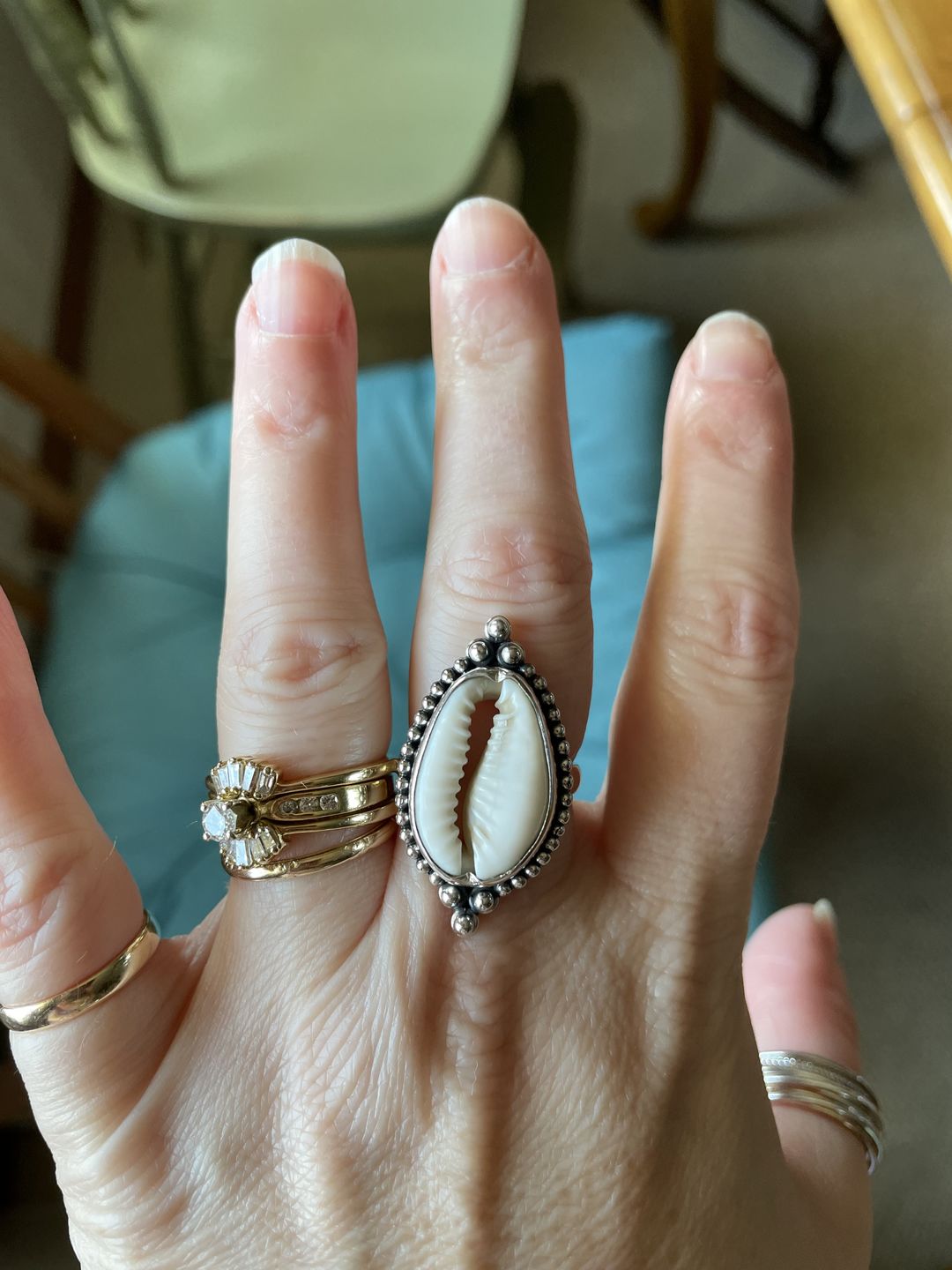 Customer photo review of Cowrie Shell Boho Ring Sterling Silver