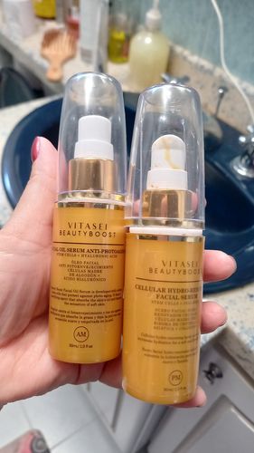 Customer photo review of KIT SERUM FACIAL DIA Y SERUM FACIAL NOCHE CON CELULAS MADRE VEGETALES ❄️