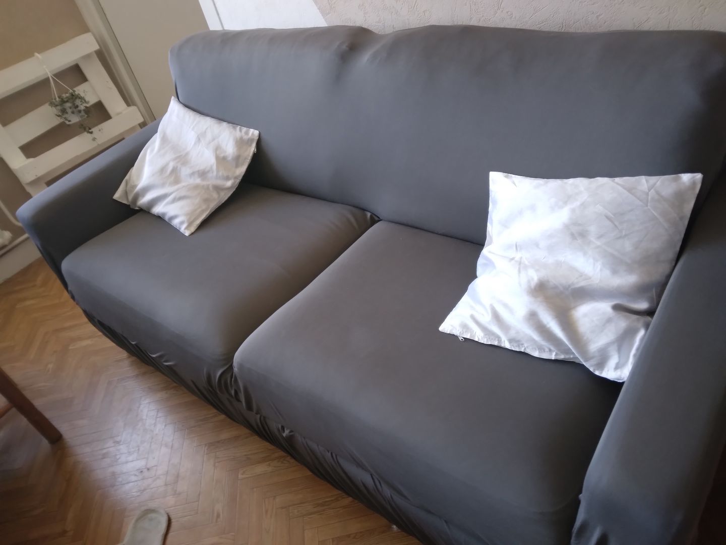 Customer photo review of Gris anthracite - Housse de Canapé Extensible