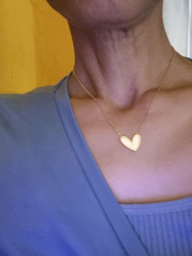Customer photo review of Pearl Heart Necklace