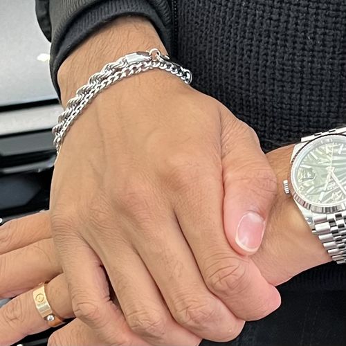 Customer photo review of Cuban Bracelet (White Gold) 4mm