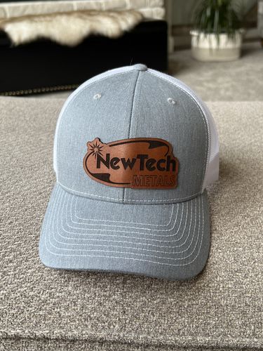 Customer photo review of Custom Leather Patch Trucker Hat - Richardson 112