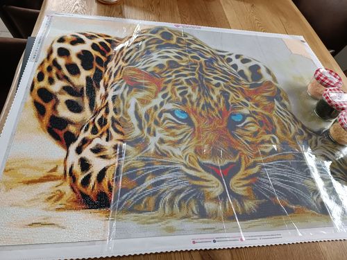 Customer photo review of 5D Diamond Painting Leopard in der Wüste